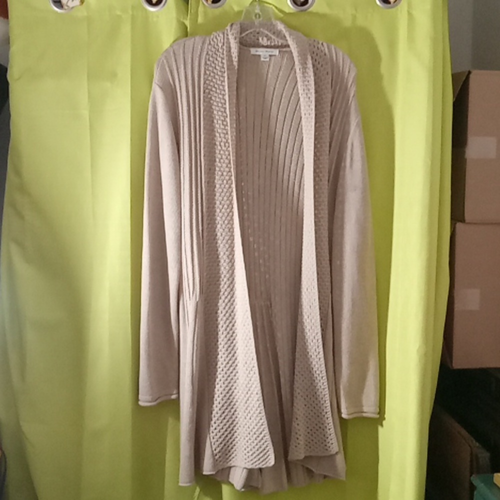 Studio Works Beige Knit Cardigan Long Sleeve